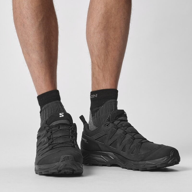 Neu Eingetroffen Salomon Herren Multifunktionsschuhe SHOES X WARD LEATHER GTX - Schwarz/Schwarz/Schwarz