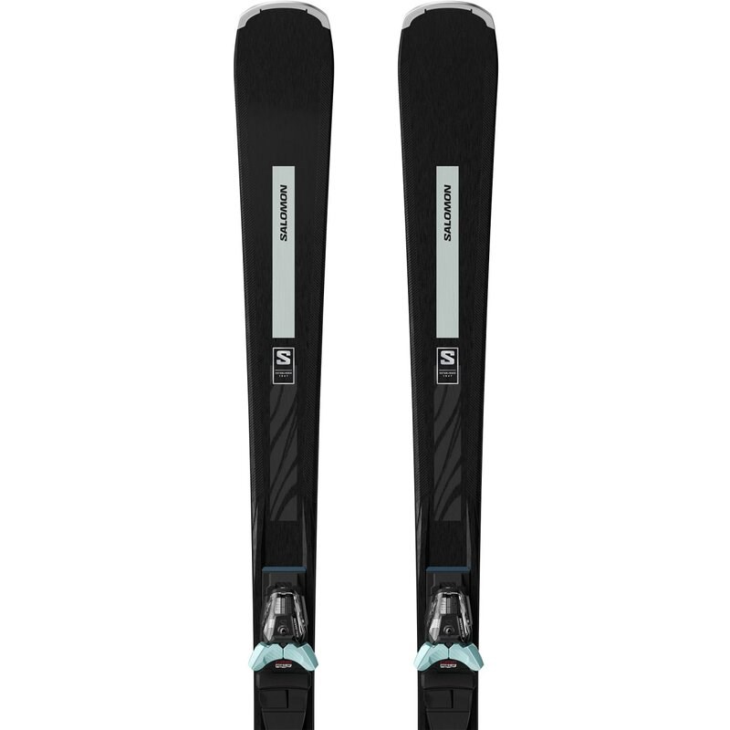 Neu Eingetroffen Salomon Damen All-Mountain Ski E - Schwarz/Weißmoos Metallic