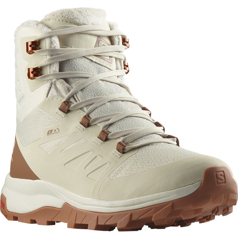 Neu Eingetroffen Salomon Damen Trekkinghalbschuhe SHOES OUTblast TS CSWP W - Mandelmilch/Rohleder/Gum8