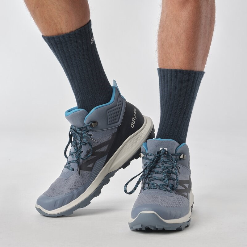 Neu Eingetroffen Salomon Herren Multifunktionsstiefel SHOES OUTpulse Mid GTX China - Chinablau/Kohlenstoff/Mondgestein