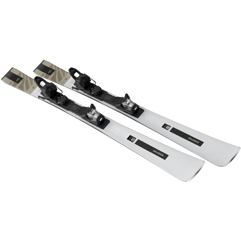 Neu Eingetroffen Salomon Damen All-Mountain Ski E - Silbermetallic/Hellbronzemetallic/Schwarz