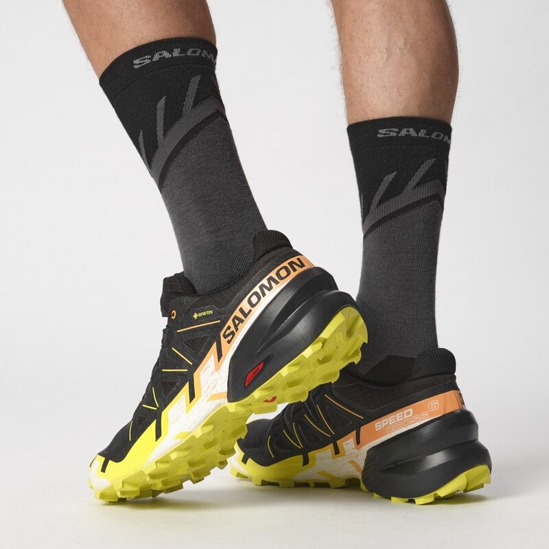 Neu Eingetroffen Salomon Herren Trailrunningschuhe SHOES SPEEDCROSS 6 GTX - Schwarz/Schwefelquelle/Paradiesvogel