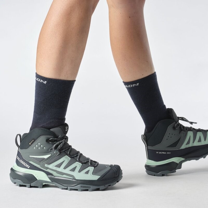 Neu Eingetroffen Salomon Damen Trekkingstiefel SHOES X ULTRA 360 MID GTX W - Turbulenz/Kohlenstoff/Turmalin