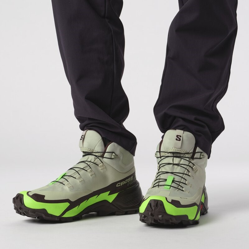 Neu Eingetroffen Salomon Herren Multifunktionsstiefel SHOES CROSS HIKE MID GTX 2 - Wüstensalbei/Grüner Gecko/Schokolade P