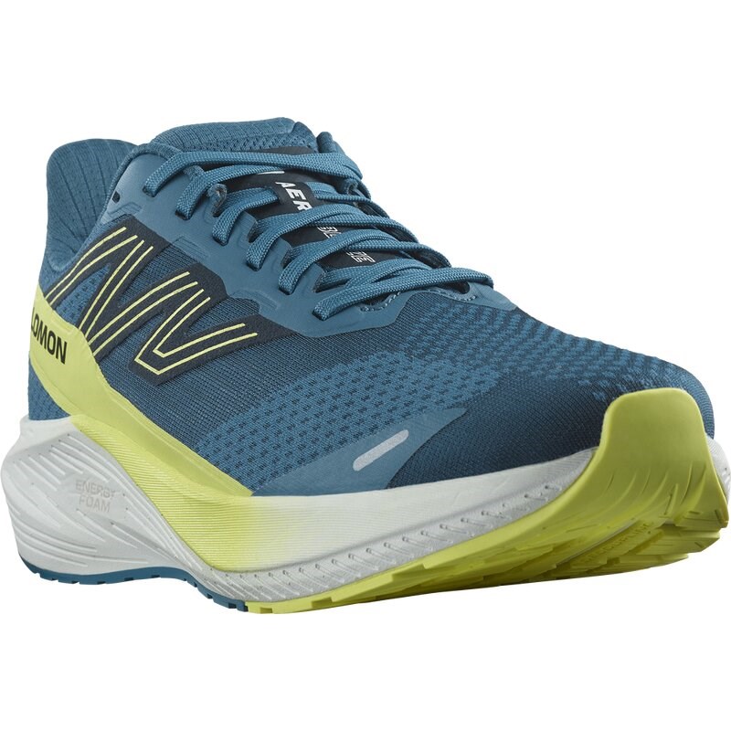 Neu Eingetroffen Salomon Herren Laufschuhe SHOES AERO BLAZE WIDE Blue - Blaue Asche/Sonnenlimette/Dunkelsaphir