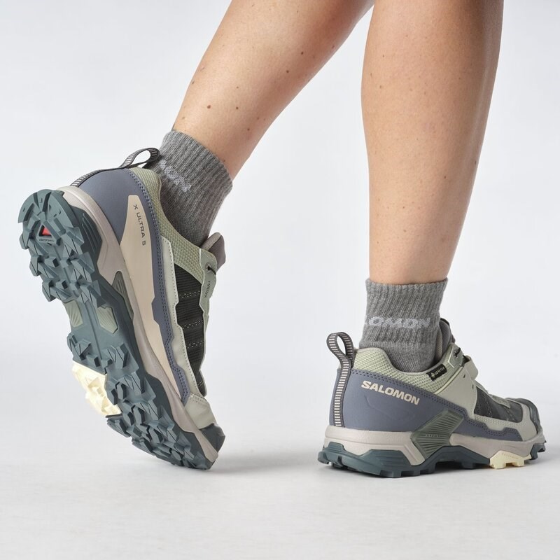 Neu Eingetroffen Salomon Damen Multifunktionsschuhe SHOES X ULTRA 5 GTX W - Seegras/Turbulence/Tender Peach