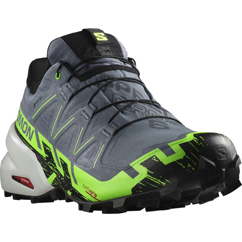 Neu Eingetroffen Salomon Herren Trailrunningschuhe SHOES SPEEDCROSS 6 GTX - Flint Stone/Grüner Gecko/Schwarz