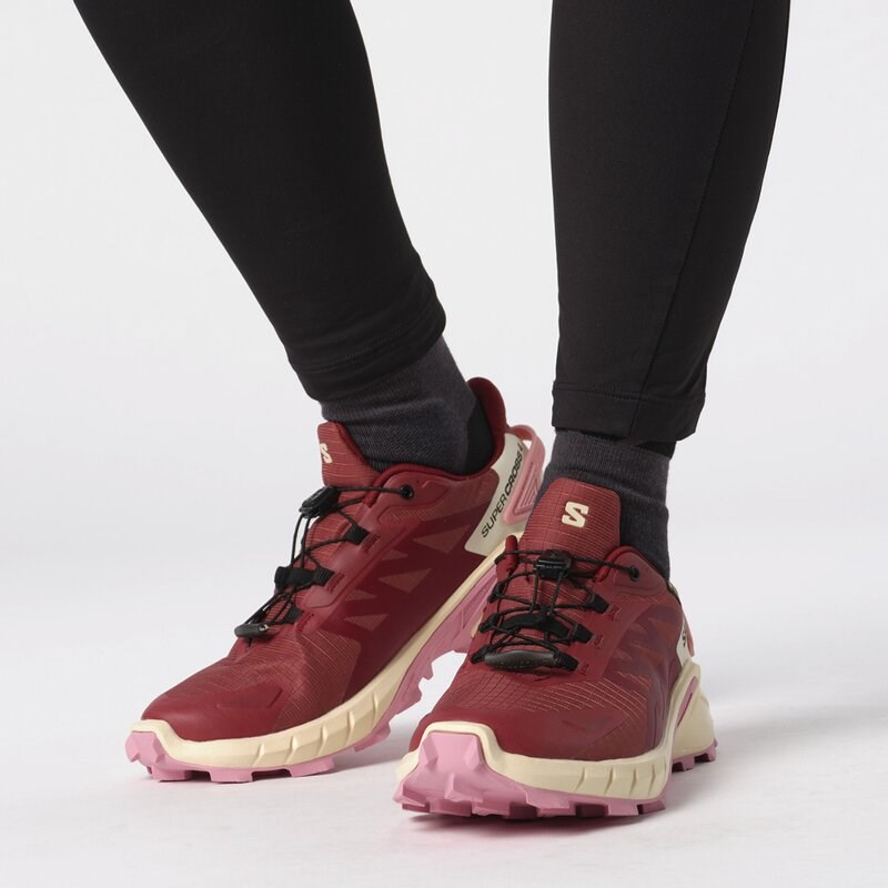 Neu Eingetroffen Salomon Damen Trailrunningschuhe SHOES SUPERCROSS 4 GTX W - Kuhhaut/Syrah/Rosé