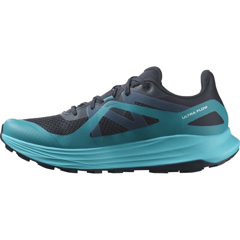 Neu Eingetroffen Salomon Herren Trailrunningschuhe SHOES ULTRA FLOW - Kohlenstoff/Tahitianische Flut/Tiefseetauchen