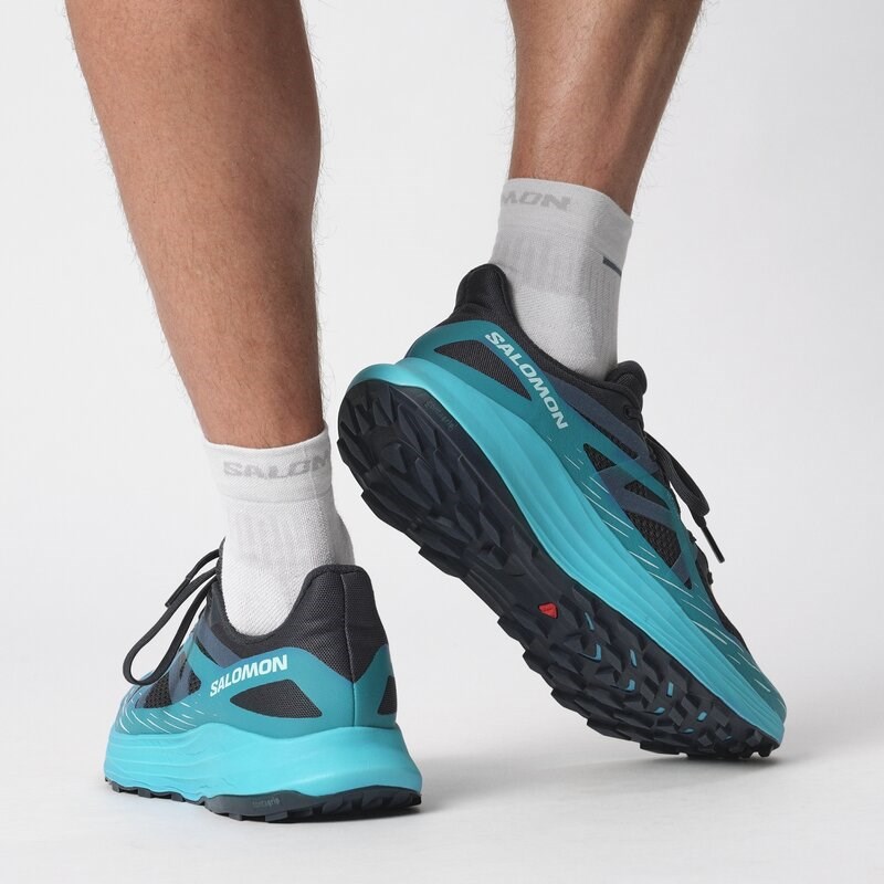 Neu Eingetroffen Salomon Herren Trailrunningschuhe SHOES ULTRA FLOW - Kohlenstoff/Tahitianische Flut/Tiefseetauchen