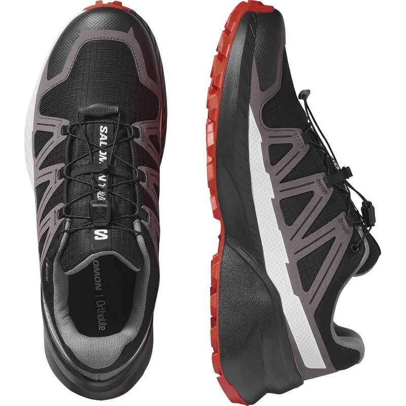 Neu Eingetroffen Salomon Herren Trailrunningschuhe SHOES SPEEDCROSS PEAK GTX - Schwarz/Castlerock/Kirschtomate