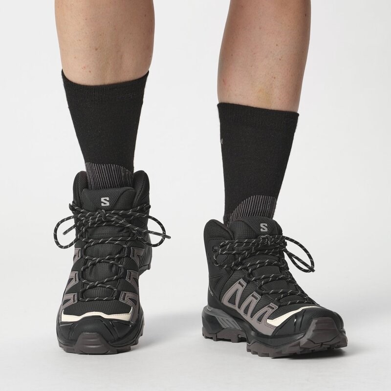 Neu Eingetroffen Salomon Damen Trekkingstiefel SHOES X ULTRA 360 MID GTX - Schwarz/Pflaumenkätzchen/Schiefer