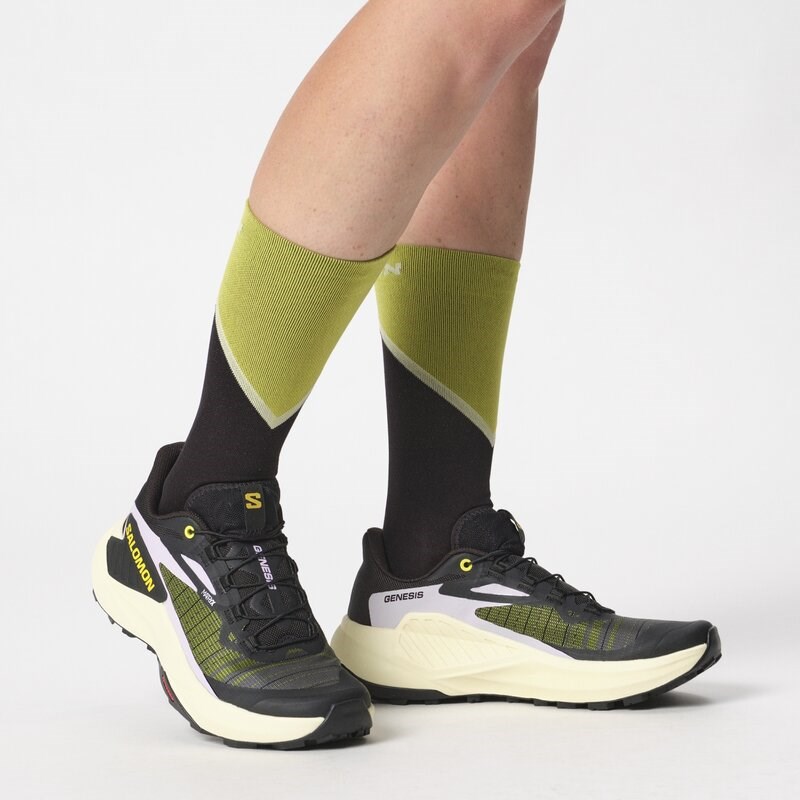 Neu Eingetroffen Salomon Damen Trailrunningschuhe SHOES GENESIS W - Schwarz/Schwefelquelle/Orchideenblüte