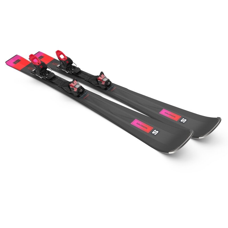 Neu Eingetroffen Salomon Damen All-Mountain Ski E - Schwarz/Rot/Zuckerpflaume