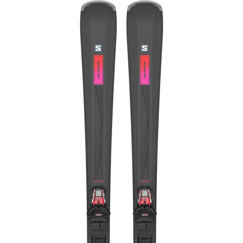 Neu Eingetroffen Salomon Damen All-Mountain Ski E - Schwarz/Rot/Zuckerpflaume