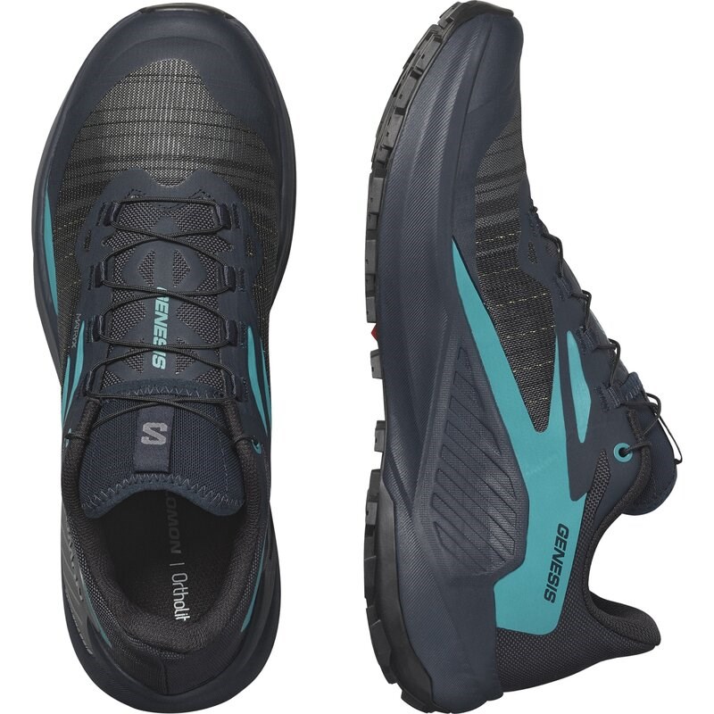 Neu Eingetroffen Salomon Herren Trailrunningschuhe SHOES GENESIS - Kohlenstoff/Tahitianische Flut/Stiller Schatten