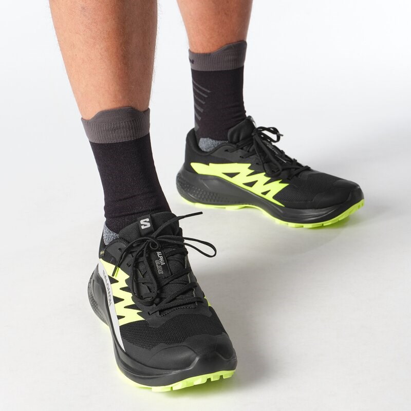 Neu Eingetroffen Salomon Herren Trailrunningschuhe SHOES ALPHAGLIDE GTX - Schwarz/Legierung/Scharfes Grün