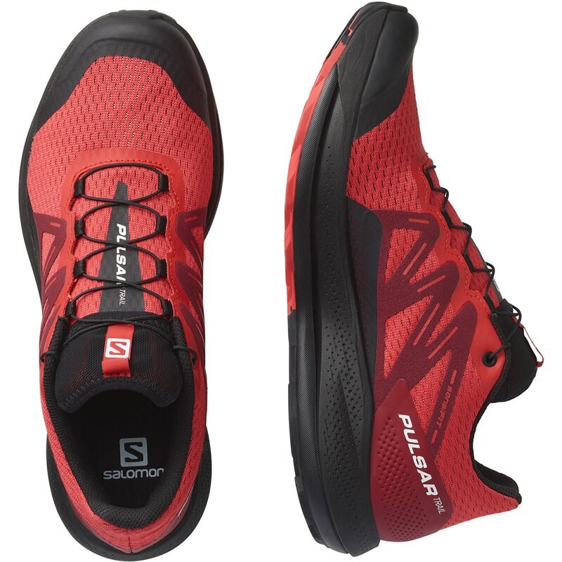 Neu Eingetroffen Salomon Herren Trailrunningschuhe SHOES PULSAR TRAIL Poppy - Mohnrot/Fahrradrot/Schwarz