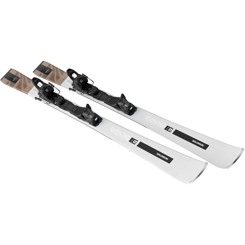 Neu Eingetroffen Salomon Damen All-Mountain Ski E - Silber/Schwarz/Maisstroh Metallic