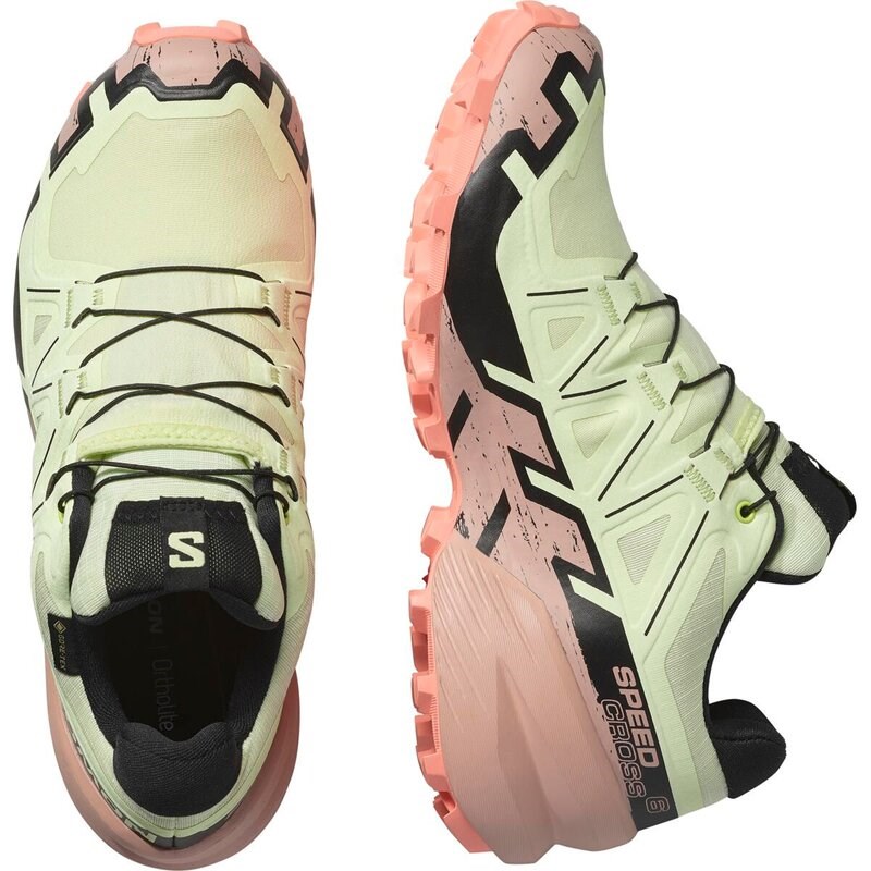 Neu Eingetroffen Salomon Damen Trailrunningschuhe SHOES SPEEDCROSS 6 GTX W Lime - Limettencreme/Mahagoni Rose/Schwarz
