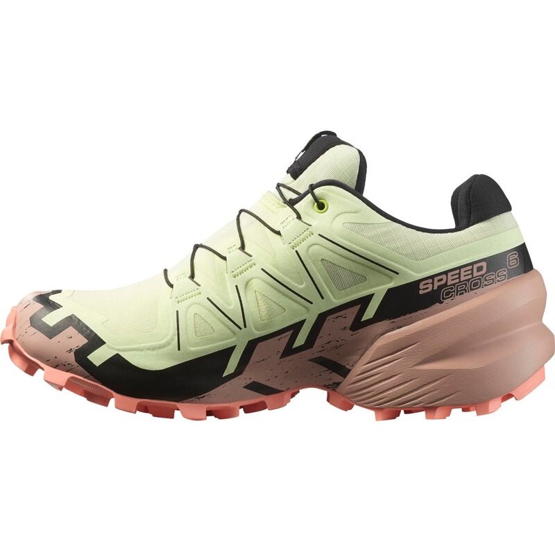 Neu Eingetroffen Salomon Damen Trailrunningschuhe SHOES SPEEDCROSS 6 GTX W Lime - Limettencreme/Mahagoni Rose/Schwarz