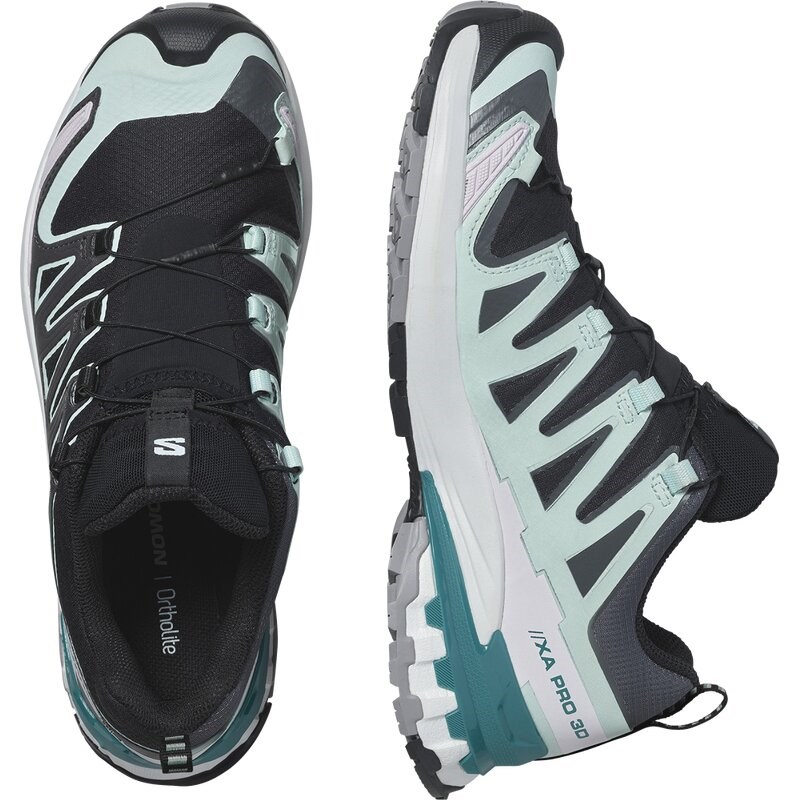 Neu Eingetroffen Salomon Damen Trailrunningschuhe SHOES XA PRO 3D V9 GTX W - Schwarz/Gebleichtes Aquamarin/Hafenblau