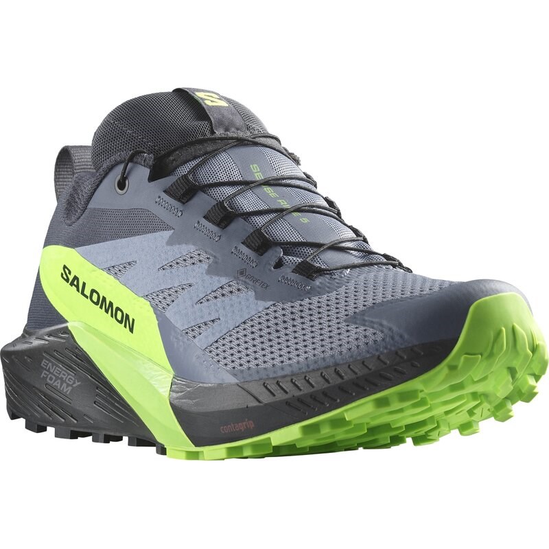 Neu Eingetroffen Salomon Herren Trailrunningschuhe SHOES SENSE RIDE 5 GTX - Feuerstein/Schwarz/Grüner Gecko