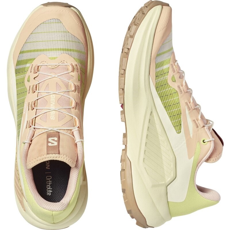 Neu Eingetroffen Salomon Damen Trailrunningschuhe SHOES GENESIS W Almond - Mandelcreme/Transparentes Gelb/Sonne